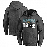 Men's Jacksonville Jaguars Heather Gray Stronger Together Crossover Neck Pullover Hoodie,baseball caps,new era cap wholesale,wholesale hats